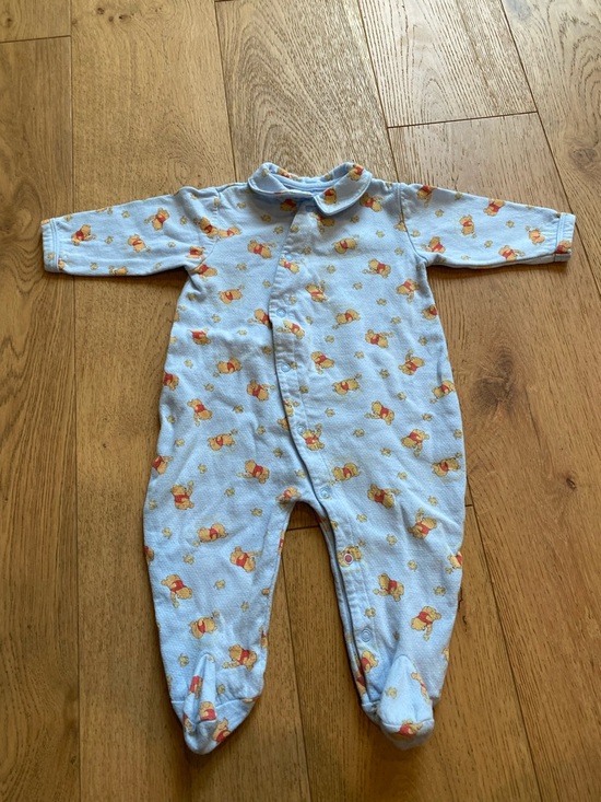 Other - Vintage Disney Light Blue Winnie the Pooh Footed One-Piece With Collar